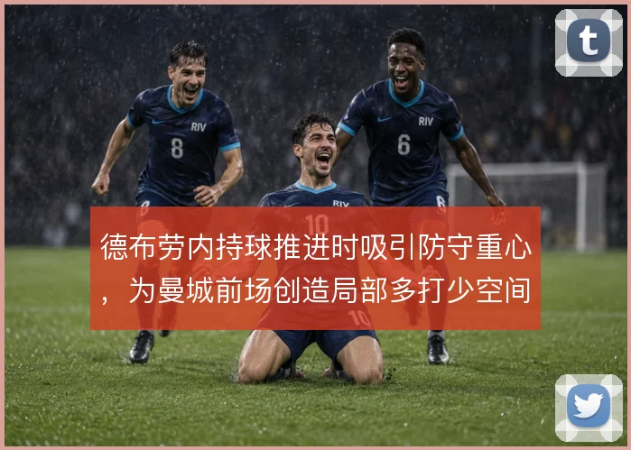 德布劳内持球推进时吸引防守重心,为曼城前场创造局部多打少空间